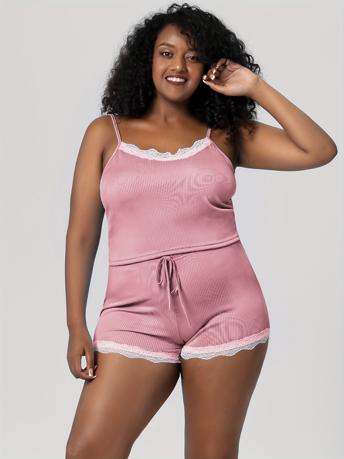  Ribbed Cami Top & Shorts Pajama Set