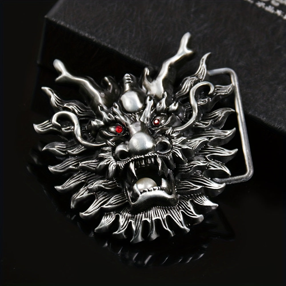 Metal Dragon Head Belt Buckle DIY Men's Novelty Clothing Accessories