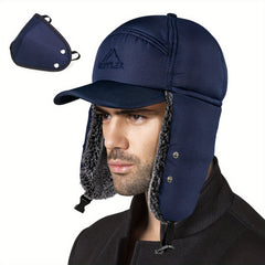 Men's Thermal Trapper Hat Fur Lined Windproof Cap
