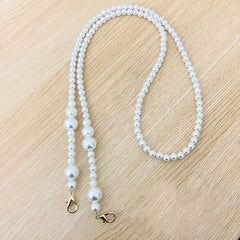Faux Pearl Beaded Bag Strap Replacement Accessory With Lobster Clasp