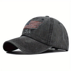 Distressed American Flag Baseball Cap Couple Sun Hat