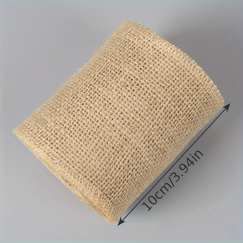 1M Solid Burlap Roll DIY Christmas Wedding Craft Natural Jute Strip