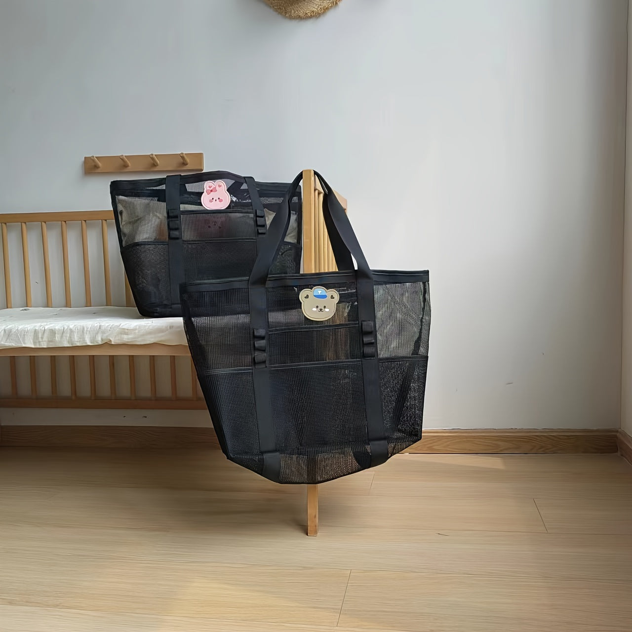 Large Capacity Cartoon Diaper Bag Organizer with Bottle Holder