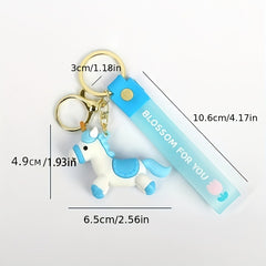 Cartoon Unicorn Pony Keychain Animal Key Ring Purse Handbag Car Charm Gift