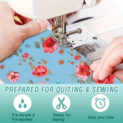 40pc Green Quilting Fabric Strips - Floral & Polka Dot Patterns - DIY