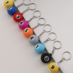 9pcs PVC Billiard Keychain Cartoon Colorful Bag Key Chain Keyring Or...