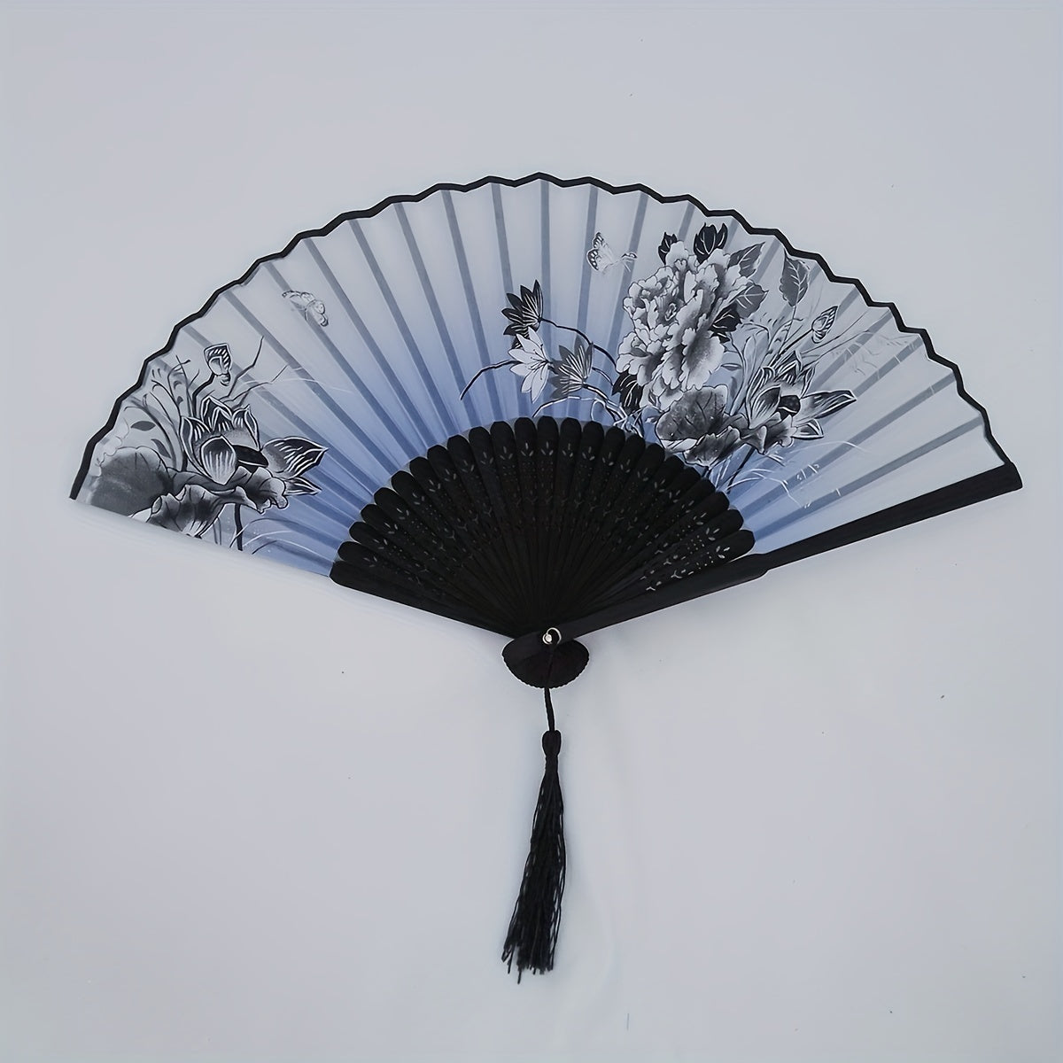 Chinese Flower Pattern Folding Fan Cheongsam Accessories
