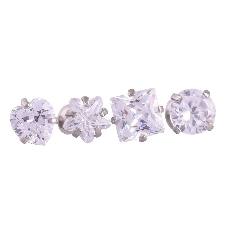 Fashionable Zircon Punk Stainless Steel Piercing Set