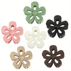 6pcs Cartoon Flower Hair Claw Clip Matte Banana Clip