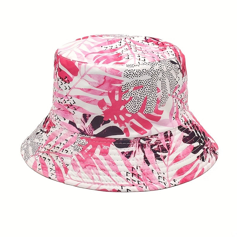 Coconut Tree Print Reversible Bucket Hat for Women