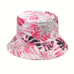 Coconut Tree Print Reversible Bucket Hat for Women