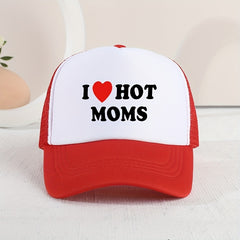 Kids Mesh Baseball Cap I Love My Hot Mom Print