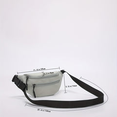 Casual Nylon Crossbody Bag Double Zipper Solid Small Bag