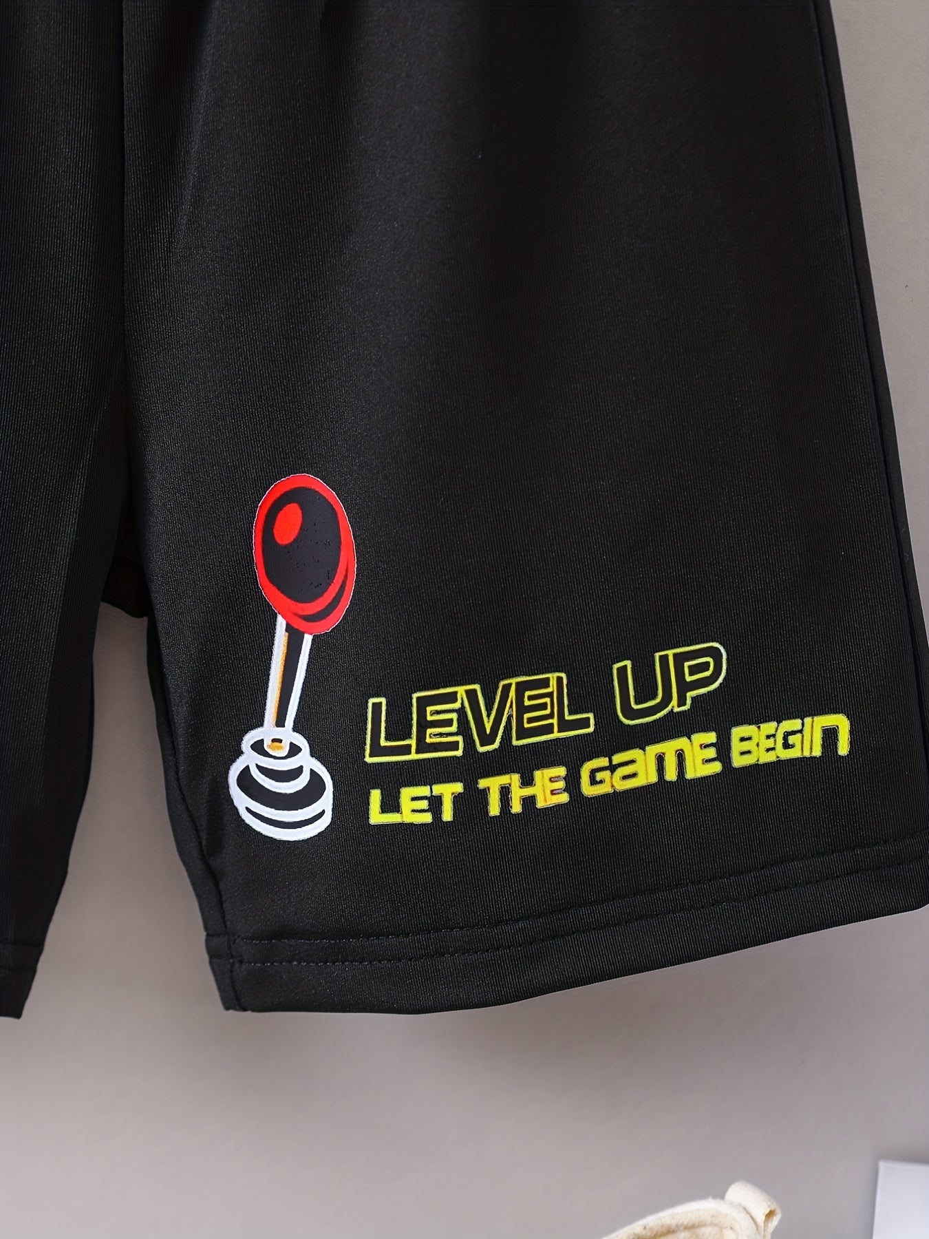 Gamepad And LEVEL UP Print Boys Quick drying Shorts