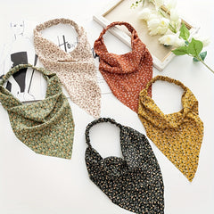 Women's Triangle Towel Elastic Hairband Floral Head Scarf Hair Band Boho Style
