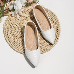 Women's Braided Detail Flat Shoes Slip On Comfy Ballet Flats
