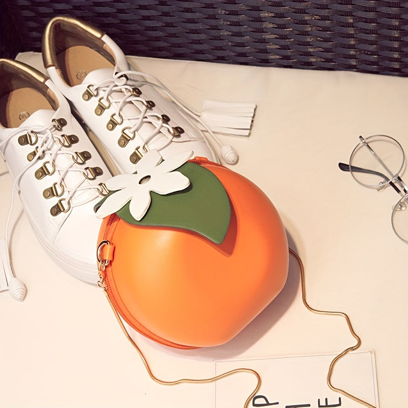 Orange Shape Crossbody Bag Funny Chain Shoulder Small Purses Handbags