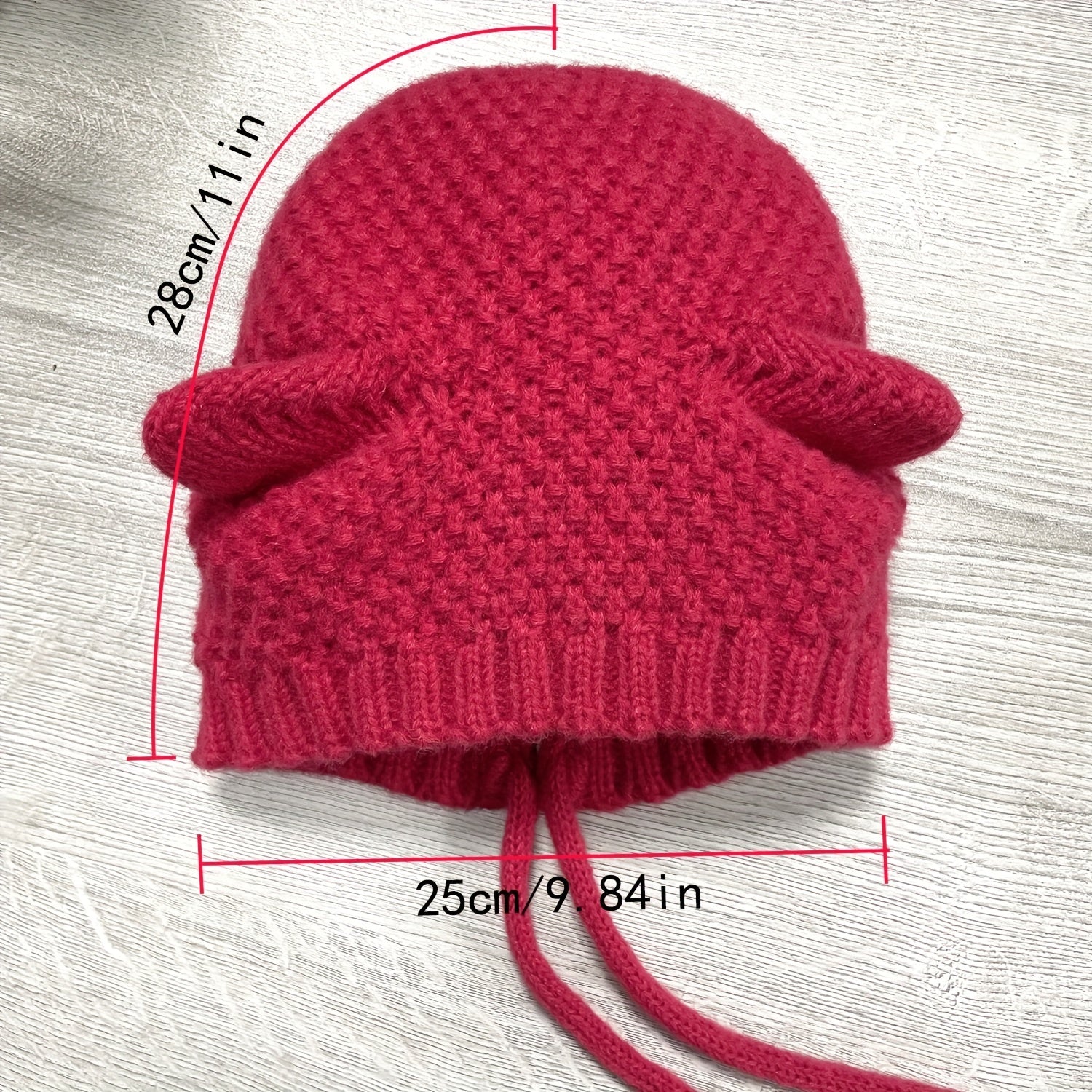 Cartoon Cat Ear Beanie Knit Hat for Women Men