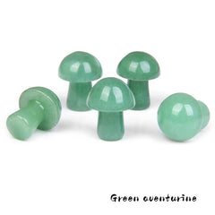Hand Carved Mushroom Crystal Gemstone DIY Jewelry Gift