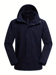 Women's 3-in-1 Outdoor Sports Jacket Waterproof Windproof Hooded