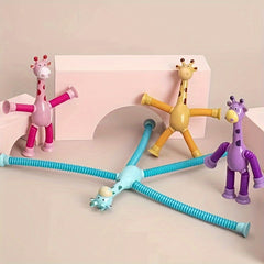 Telescopic Giraffe Suction Cup Doll Toy