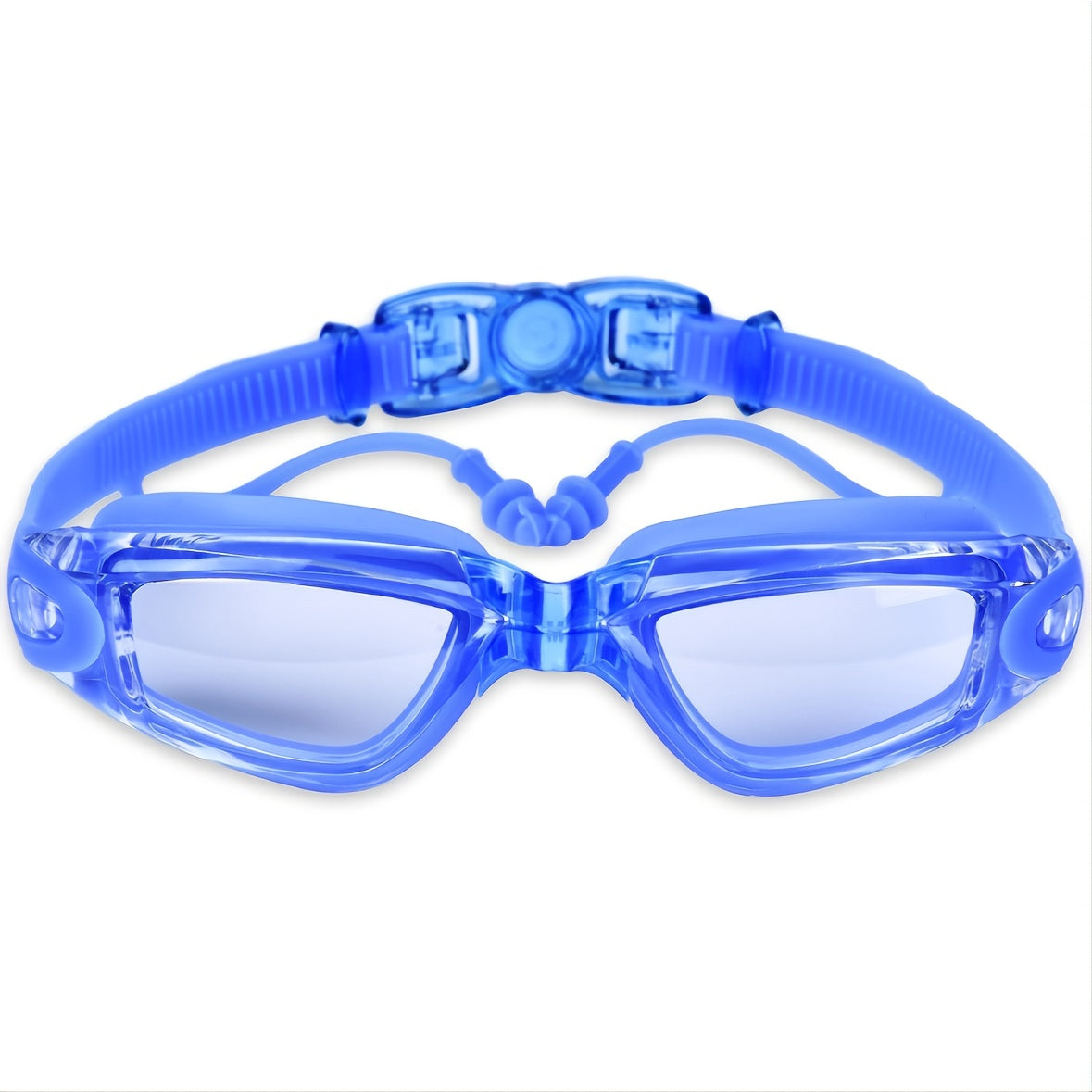 HD Waterproof Swim Goggles w/ Earplugs Ideal for Myopia & Transparent Swimming