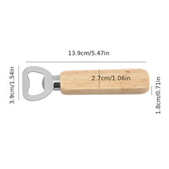 Wooden Handle Opener Beer Can & Wine Bottle Stainless Steel Opener