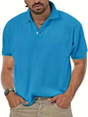 Breathable Solid Golf Polo Shirt Men's Casual V Neck T Shirt Short Sleeve