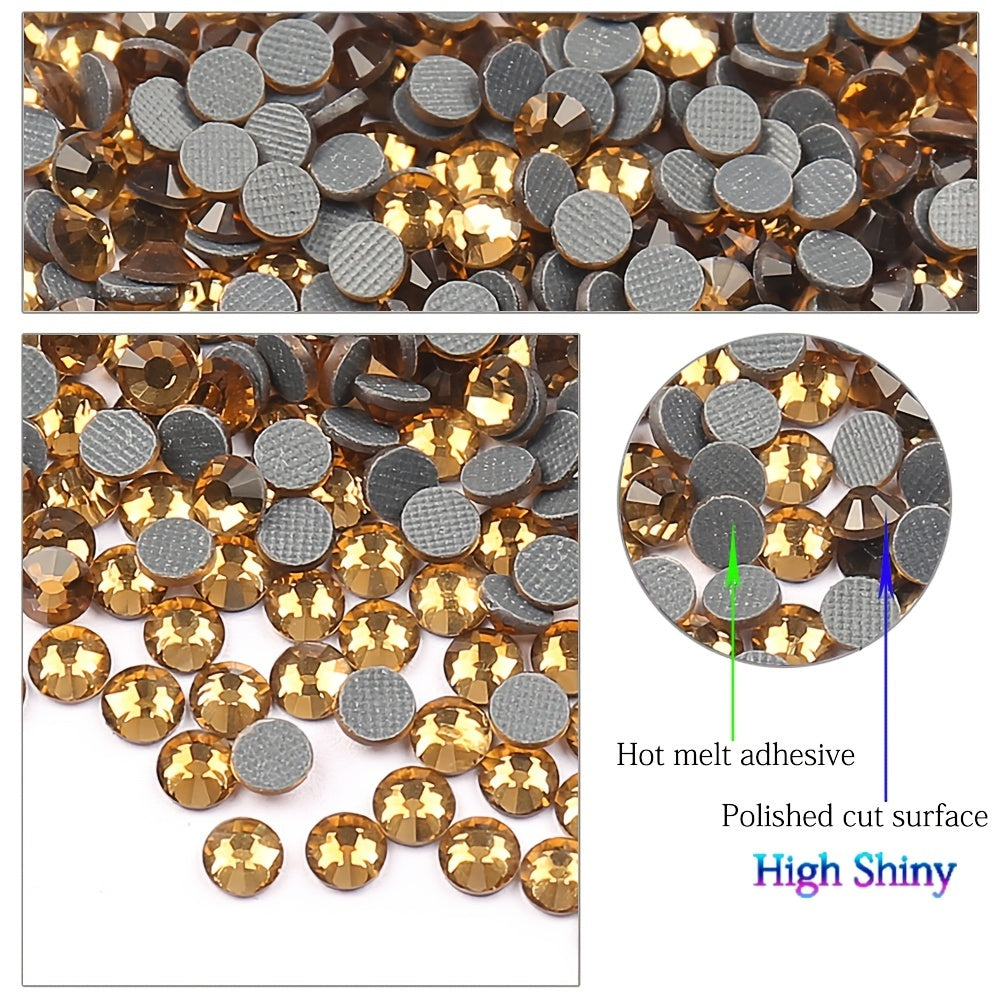 6.5mm Yellow Rhinestones Glitter Glass for Clothes Bags Shoes