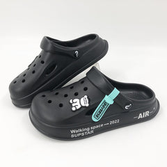 Men's Cartoon Bear Clogs w/ Charms Garden Shoes Non Slip Sandals