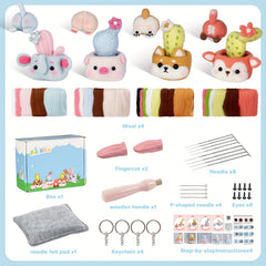 8pcs Wool Needle Felting Kit For Beginners DIY Art Craft Package