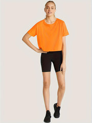 Stretchy Round Neck Sports Top Short Sleeve Running Tshirt Women's Activewear