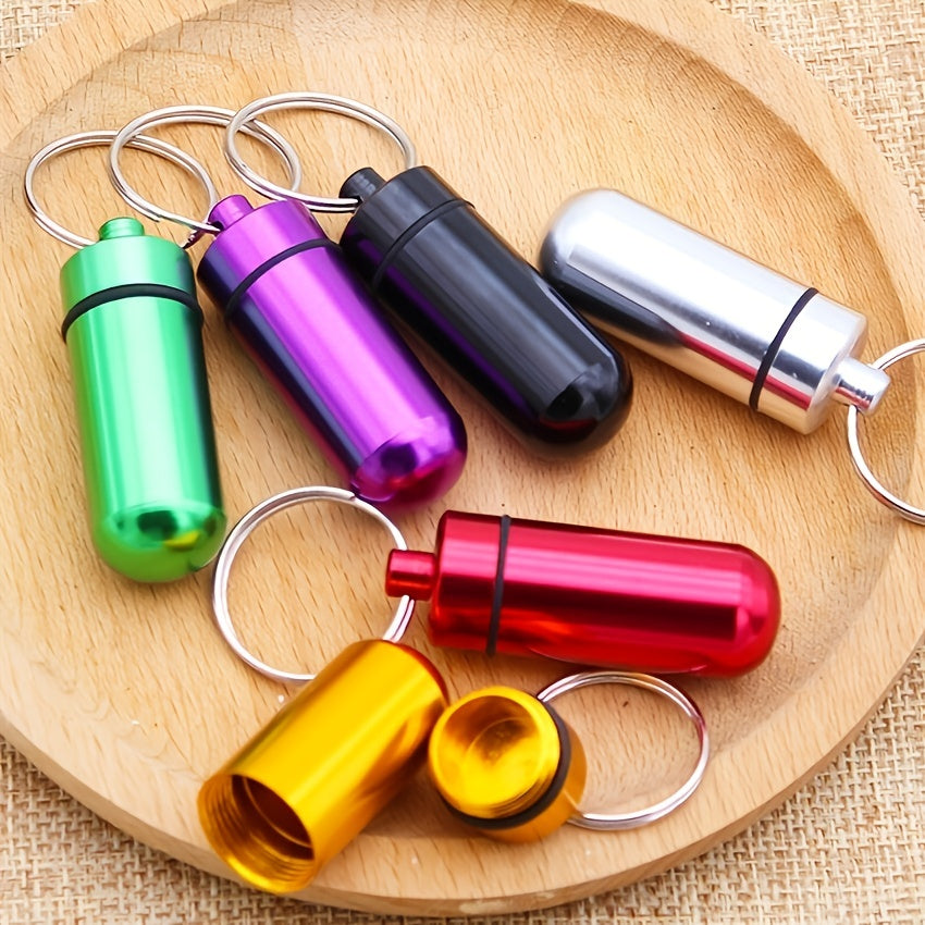 Portable Waterproof Pill Box Keychain for Emergency Medicine and Travel