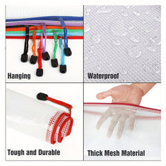 16pcs Mesh Zipper Pockets File Pockets Waterproof Zipper Pockets