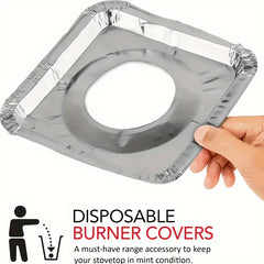 50pcs Aluminum Stove Burner Cover 8.5in Heat-resistant Gas Stove Protector
