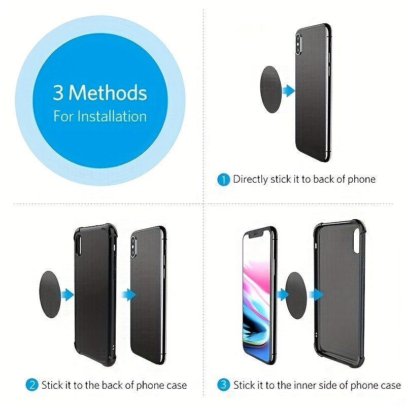 6pcs Magnetic Metal Plates for Car Phone Holder