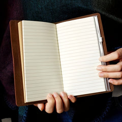 1pc Family Sequence Leather Notebook Son Retro Notebook A6 With 144 Pages