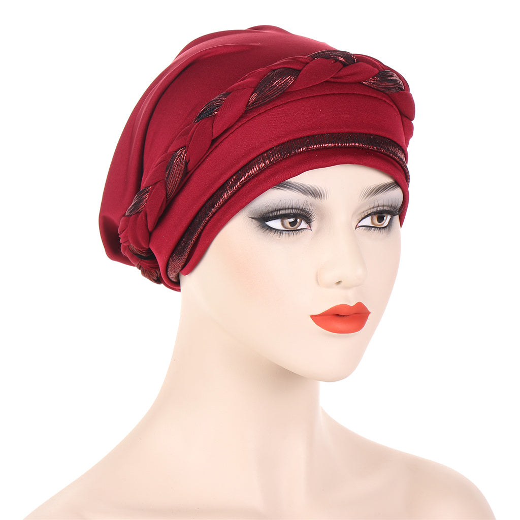 Braided Twist Turban Hat Block Beanies Women's Bandana Outdoor Hijab Hat