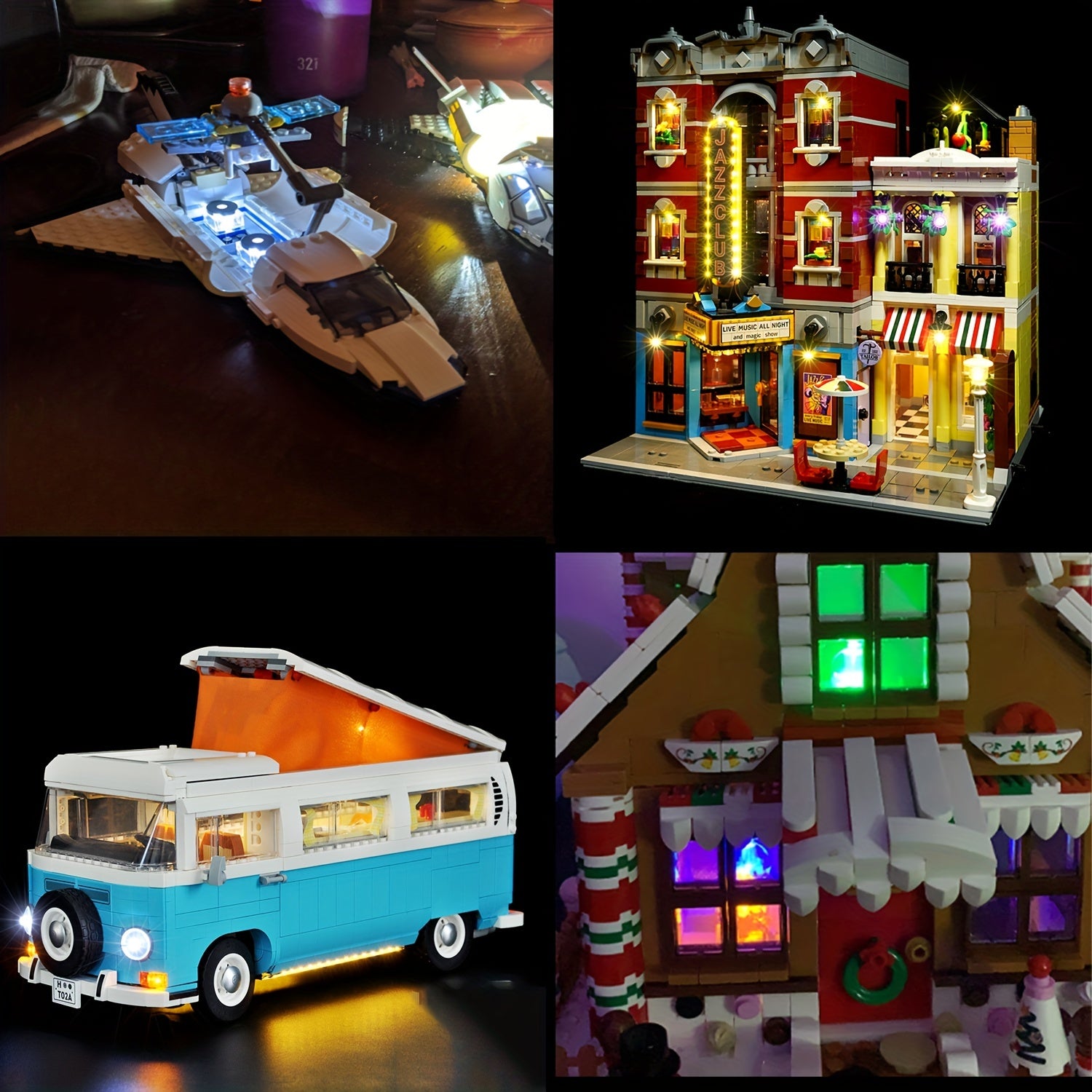 20pcs Light Up Bricks Accessory Kit, 2x2 Classic Clear LED Light Bricks Set