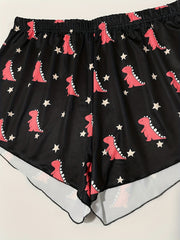 Women's Plus Dinosaur & Star Print Stretch Pajama Shorts