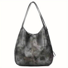 Textured Bucket Bag Vintage Shoulder Soft Leather Handbag
