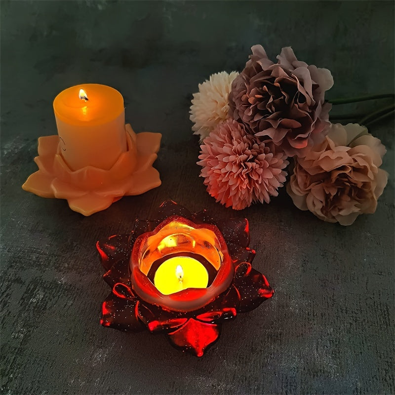 Lotus Tealight Candle Holder Resin Silicone Mold