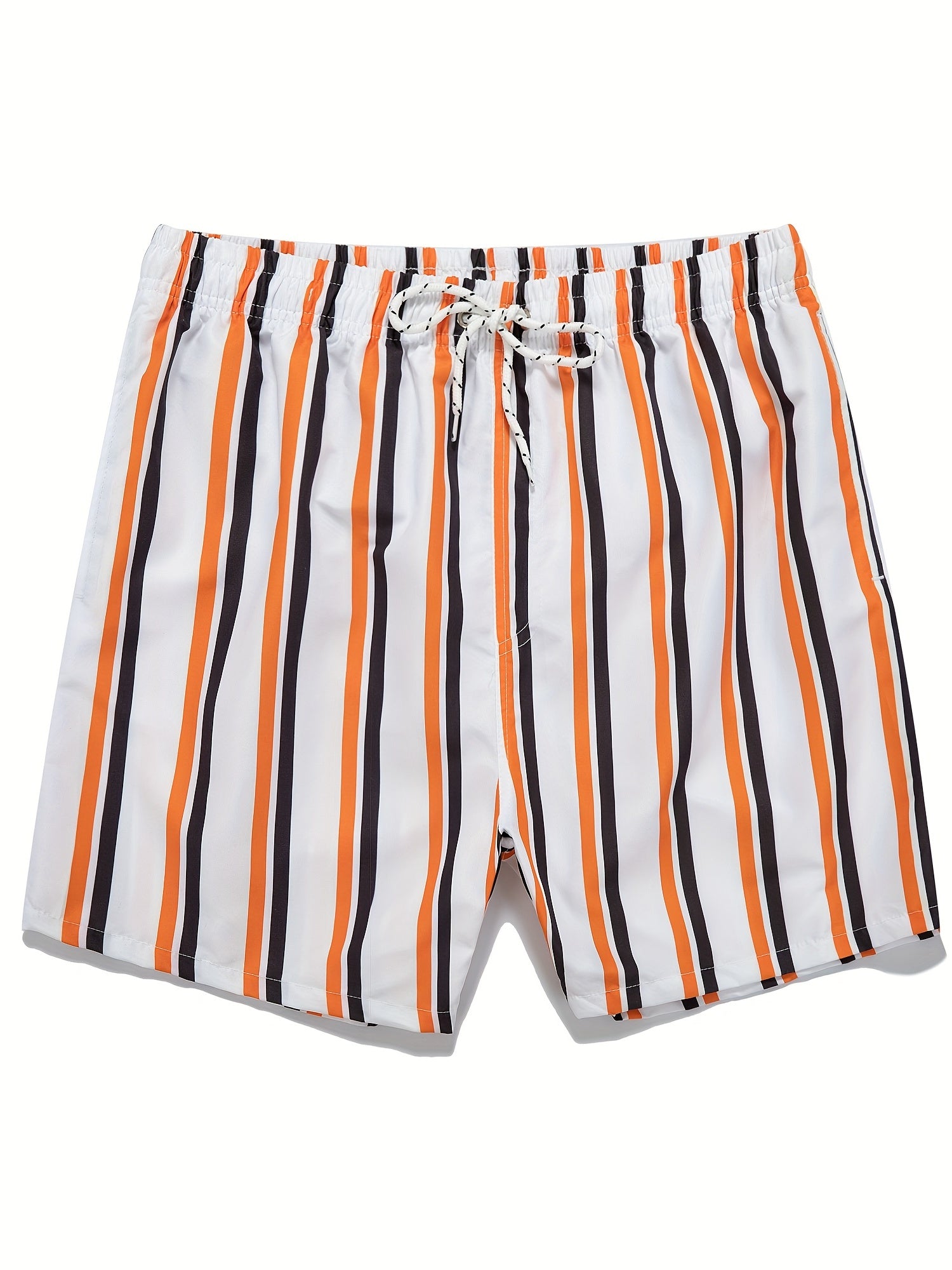 Vertical Stripes Men s Quick Dry Hawaiian Board Shorts With Pockets