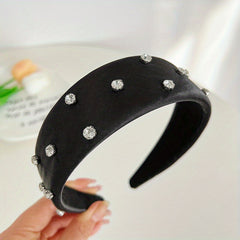Rhinestone Wide Head Hoop Padded Hair Accessories