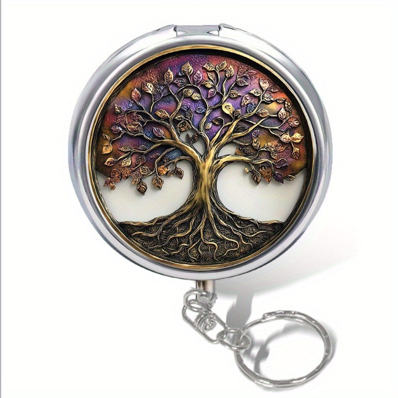 Portable Pill Organizer Keychain 3 Compartment Metal Medicine Case