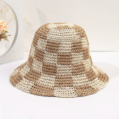 Crochet Bucket Hat Straw Sun Hat Breathable Travel Beach Hats