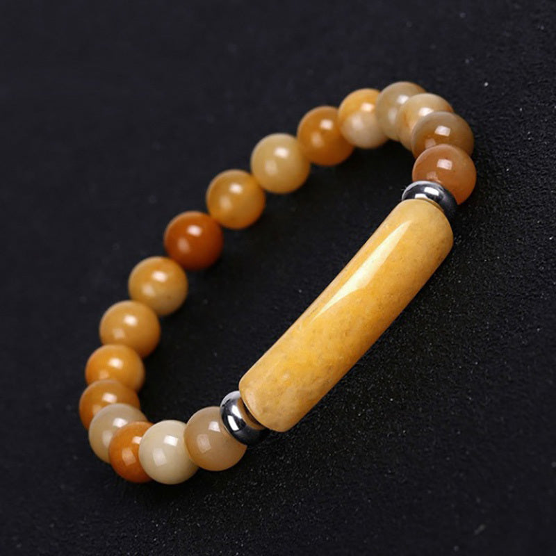 Healing Tiger Stone Rough Bracelet Chakra Crystal Heart Charm Jewelry