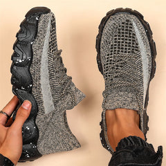 Men's Comfortable Lace Sneakers Casual Sock Elevator Shoes
