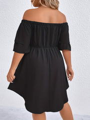  Off Shoulder Layered Sleeve Mini Dress