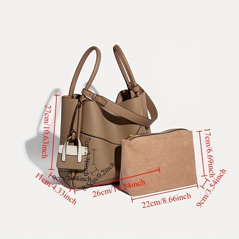 Women's Evening Shoulder Bag with Brown Accents